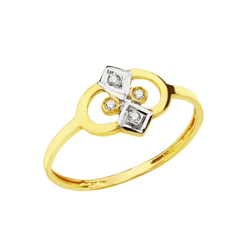 18K SORTIJA ORO BICOLOR CON CIRCONITAS. ANCHO: 9 MM