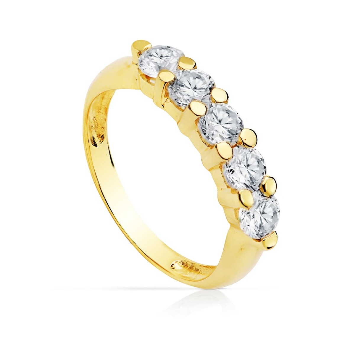 18K SORTIJA QUINTILLO ORO AMARILLO CIRCONITA 4 MM