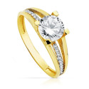 18K SOLITARIO ORO BICOLOR CIRCONITA CON 4 GARRAS Y CIRCONITA DE 7 MM 18K SOLITARIO ORO BICOLOR CIRCONITA CON 4 GARRAS Y CIRCONITA DE 7 MM