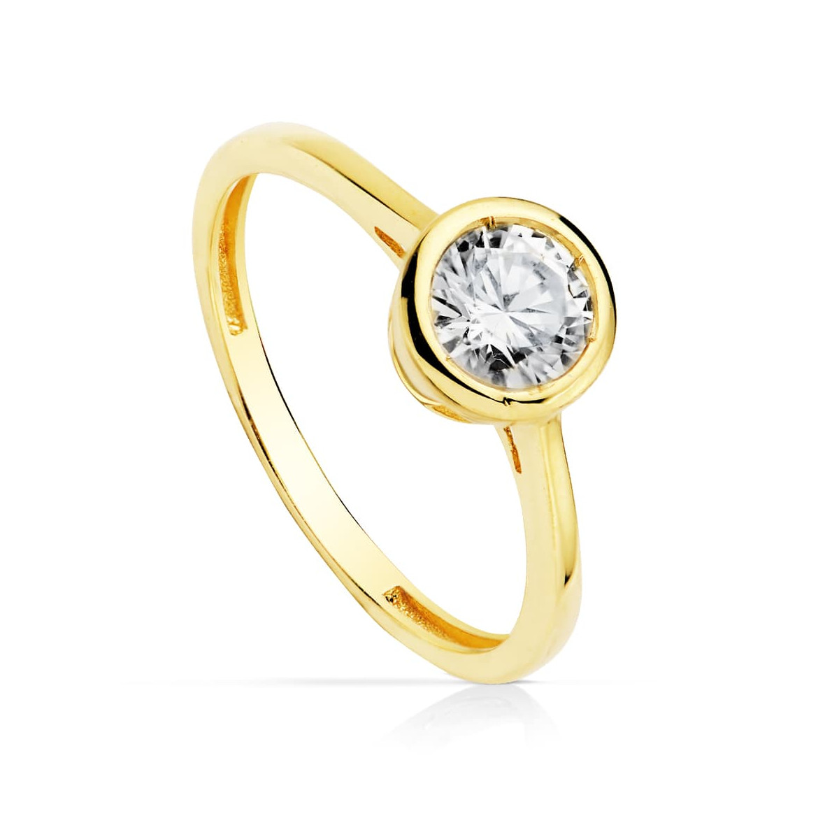 18K SOLITARIO ORO AMARILLO CON CIRCONITA 5.5 MM