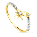 18K SORTIJA ORO BICOLOR CON DOS ESTRELLAS POLARES Y CIRCONITAS 18K SORTIJA ORO BICOLOR CON DOS ESTRELLAS POLARES Y CIRCONITAS