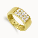 18K SORTIJA ORO AMARILLO MACIZA CON CIRCONITAS. ANCHO: 7,5 MM 18K SORTIJA ORO AMARILLO MACIZA CON CIRCONITAS. ANCHO: 7,5 MM