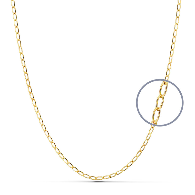 9K CADENA ORO AMARILLO BILBAO MACIZA. ANCHO: 2 MM. LARGO: 50 CM