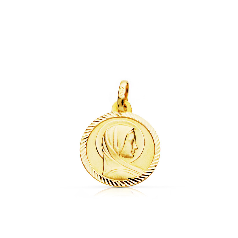 9K MEDALLA ORO AMARILLO VIRGEN FRANCESA 14 MM