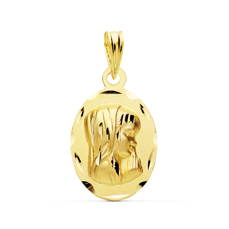 9K MEDALLA ORO AMARILLO VIRGEN NIÑA19X12 MM