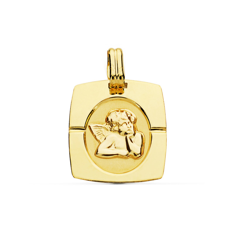 9K MEDALLA ORO AMARILLO ANGEL BURLON 20X17 MM