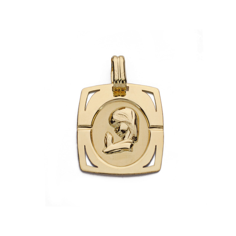 9K MEDALLA ORO AMARILLO VIRGEN NIÑA 20X17 MM