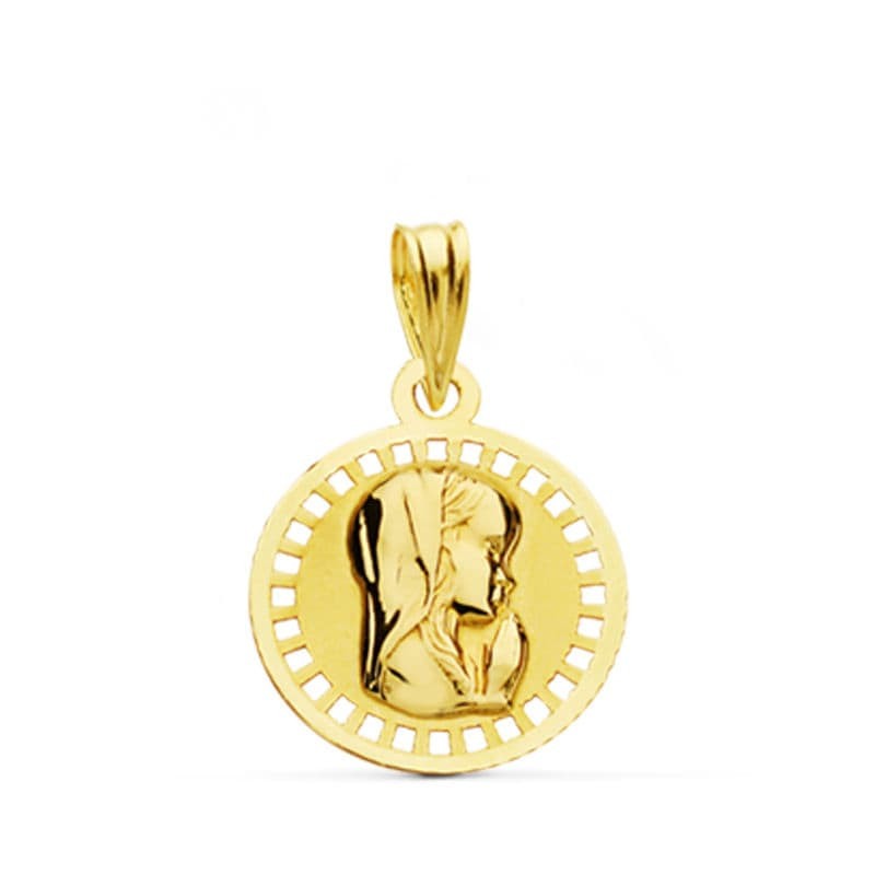 9K VIRGEN NIÑA CERCO CALADO 16X14 MM