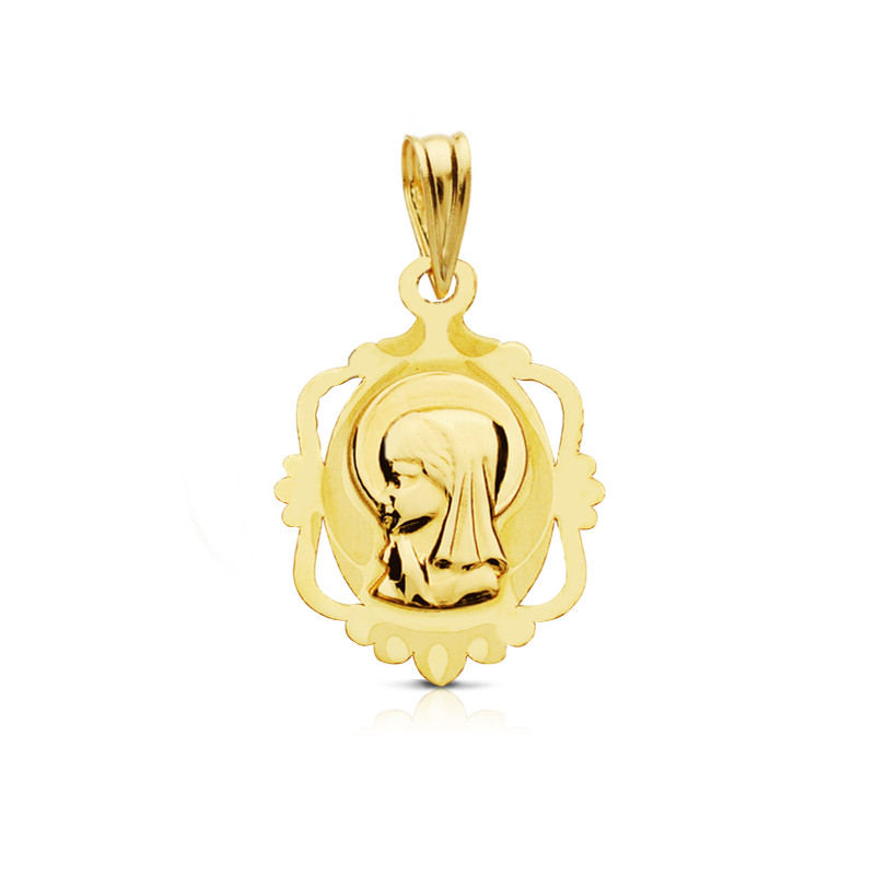 9K MEDALLA ORO AMARILLO VIRGEN NIÑA 20X14 MM