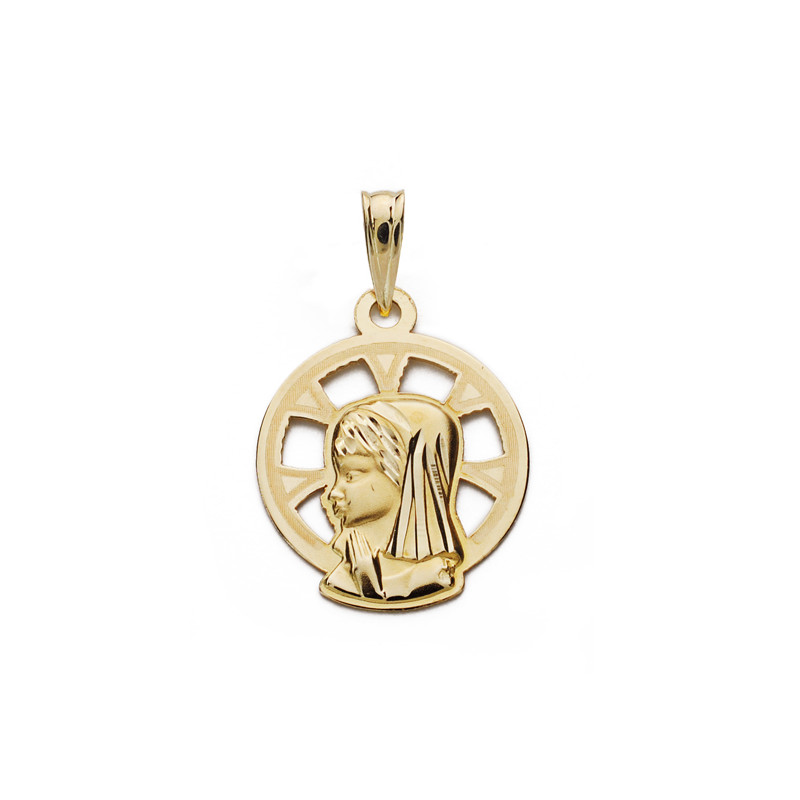 9K MEDALLA ORO AMARILLO VIRGEN NIÑA .18X14 MM