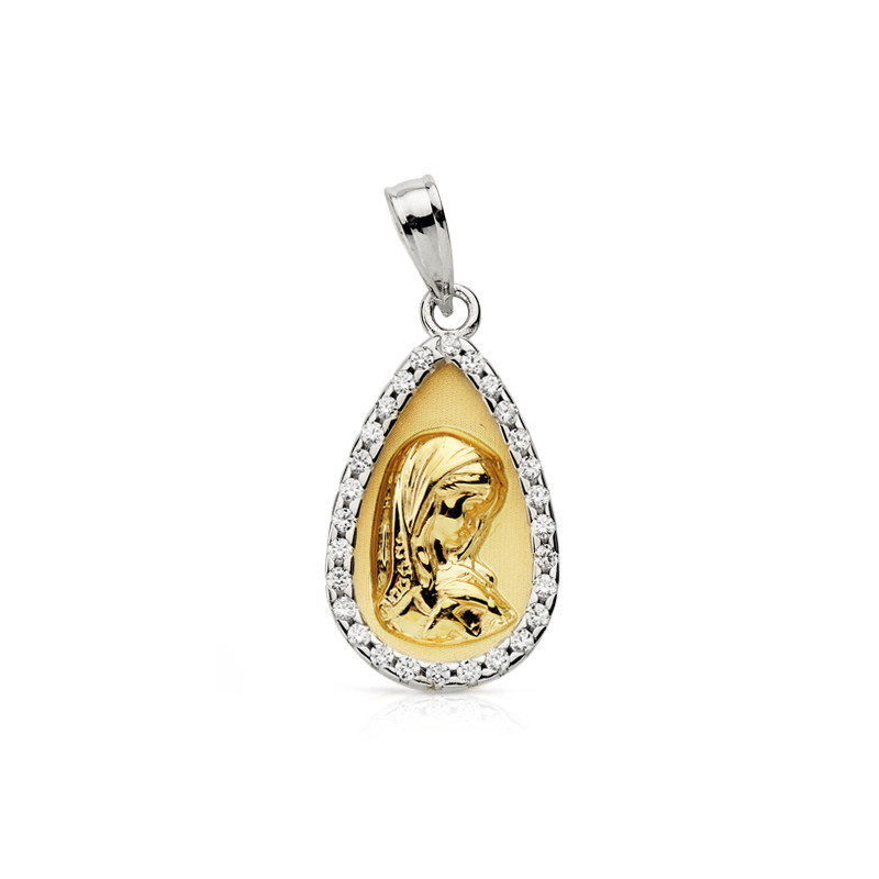 9K MEDALLA ORO AMARILLO VIRGEN NIÑA 20X11 MM