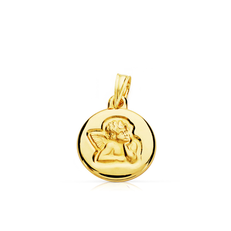 9K MEDALLA ORO AMARILLO ANGEL BURLON 14 MM
