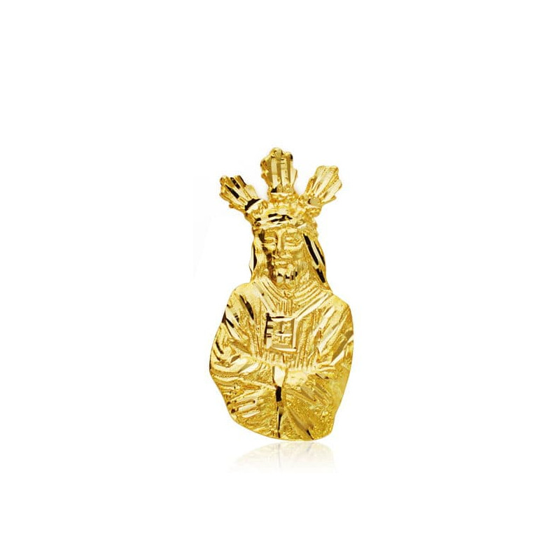 9K CRISTO ORO AMARILLO CAUTIVO SILUETA 27X13 MM