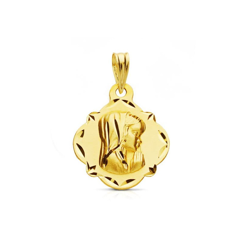 9K MEDALLA ORO AMARILLO VIRGEN NIÑA 19X16 MM