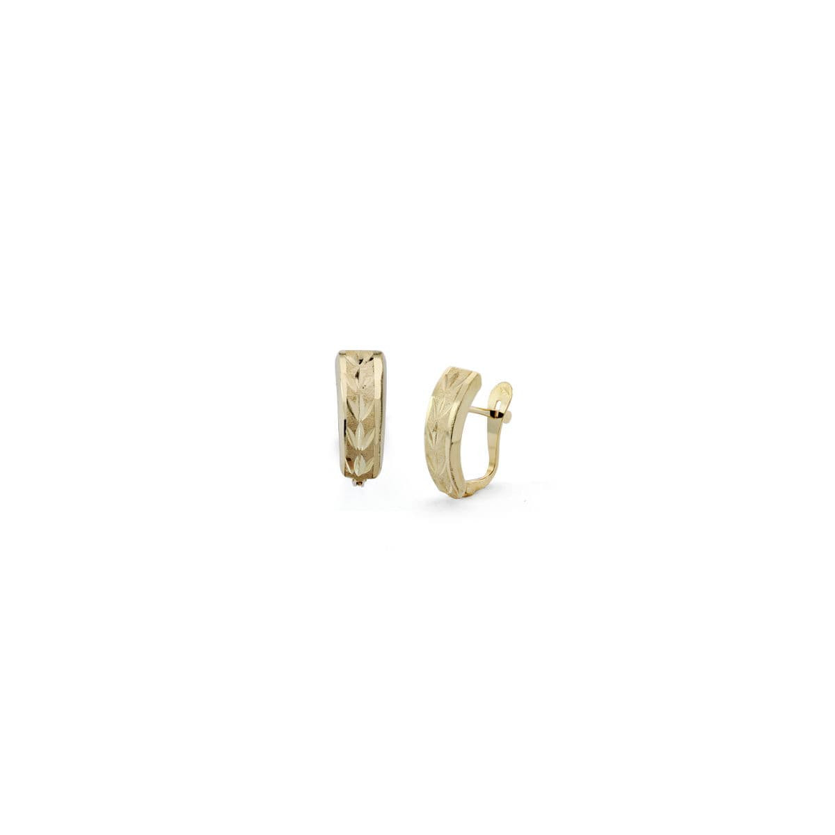 18K PENDIENTES LAPIDADOS ORO AMARILLO 14X5 MM CIERRE CATALÁN