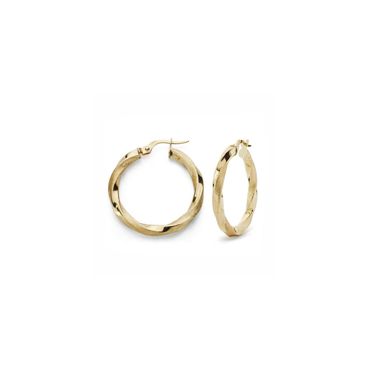 18K AROS ORO AMARILLO MATE Y BRILLO 25X2.5 MM