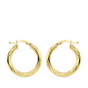 18K AROS ORO AMARILLO HUECOS BRILLO 21 MM