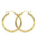 18K AROS ORO AMARILLO HUECOS BRILLO 29X3 MM