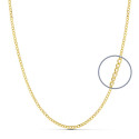 18K CADENA ORO AMARILLO BARBADA HUECA ANCHO 1 MM LONGITUD 40CM