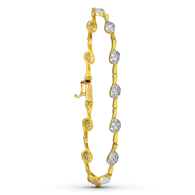 18K PULSERA ORO BICOLOR CIRCONITAS