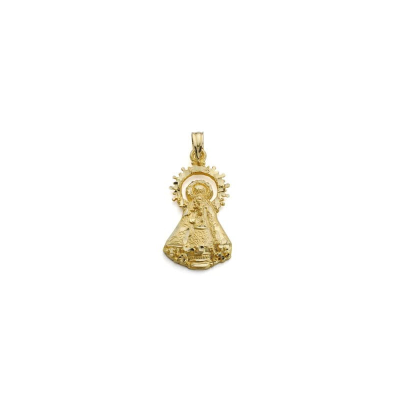 18K MEDALLA SILUETA ORO AMARILLO VIRGEN DE CASTELLAR 25X13 MM