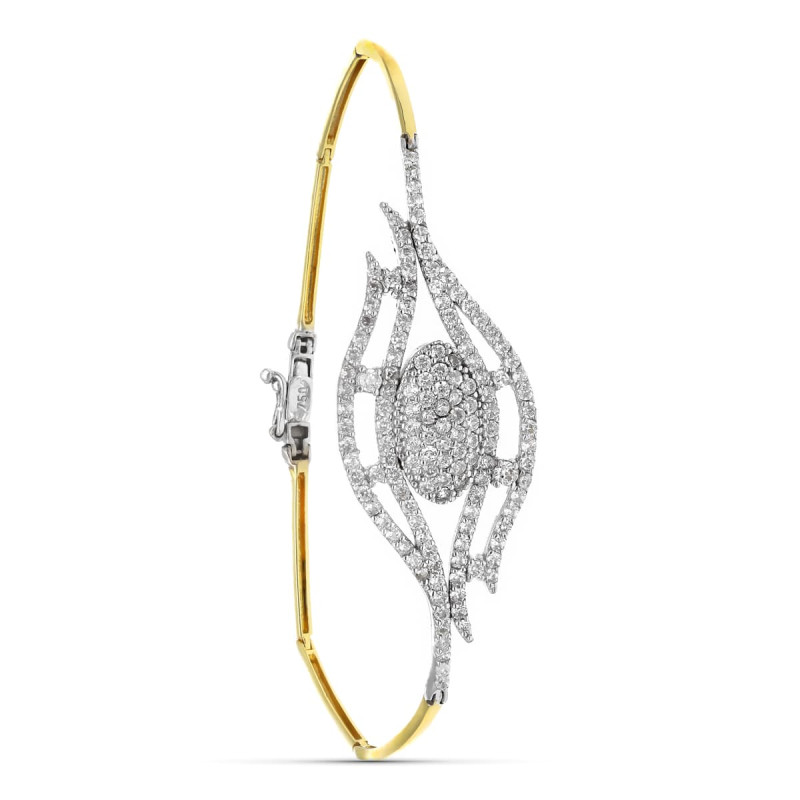 18K PULSERA ORO BICOLOR CON  CIRCONITA 19.5 CM