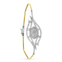 18K PULSERA ORO BICOLOR CON  CIRCONITA 19.5 CM