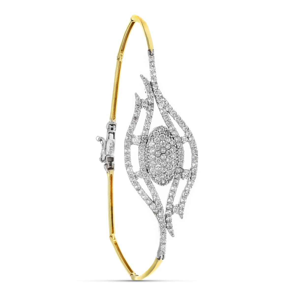 18K PULSERA ORO BICOLOR CON  CIRCONITA 19.5 CM