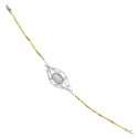 18K PULSERA ORO BICOLOR CON  CIRCONITA 19.5 CM