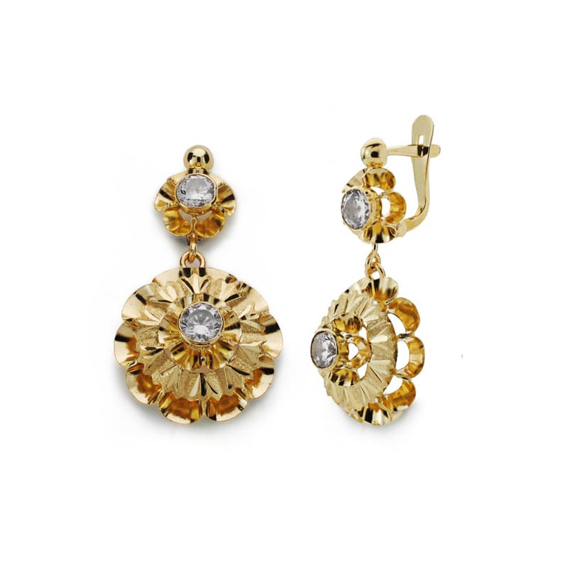 18K PENDIENTES ORO AMARILLO CUBANAS 28X15 CIERRE CATALÁN