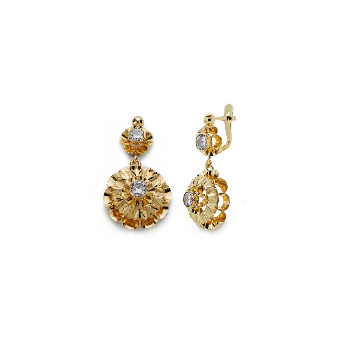 18K PENDIENTES ORO AMARILLO CUBANAS 28X15 CIERRE CATALÁN