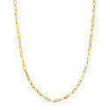 18K CADENA ORO AMARILLO FORZADA ESLABON ALARGADO. ANCHO: 3MM. LARGO: 50CM