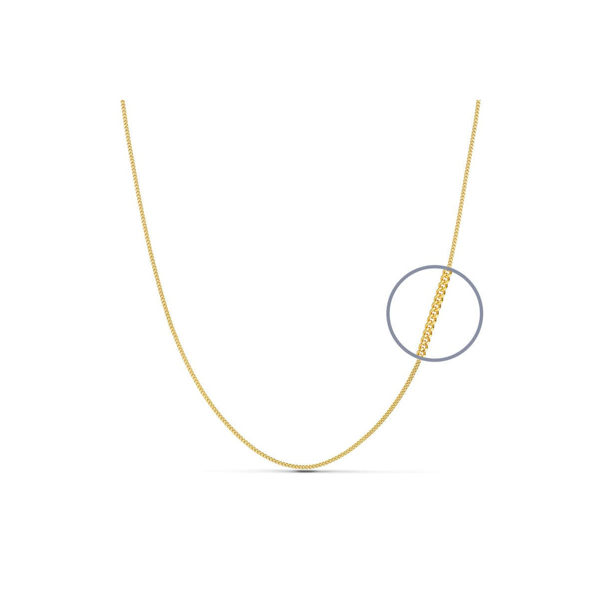 18K CADENA ORO AMARILLO MACIZA BARBADA 45CM 0.8 MM