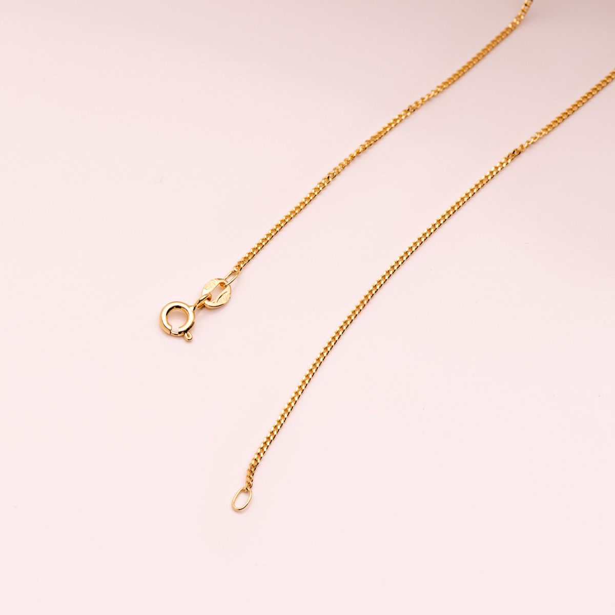 18K CADENA ORO AMARILLO MACIZA BARBADA 50CM 1 MM