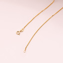 18K CADENA ORO AMARILLO MACIZA BARBADA 60CM 1 MM