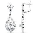 18K PENDIENTES CUBANAS ORO BLANCO 32X12 MM CIERRE CATALAN