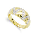 18K SORTIJA ORO AMARILLO MACIZA CON CIRCONITAS. ANCHO: 9 MM 18K SORTIJA ORO AMARILLO MACIZA CON CIRCONITAS. ANCHO: 9 MM