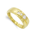 18K SORTIJA ORO AMARILLO MACIZO CON CIRCONITAS. ANCHO: 6 MM 18K SORTIJA ORO AMARILLO MACIZO CON CIRCONITAS. ANCHO: 6 MM