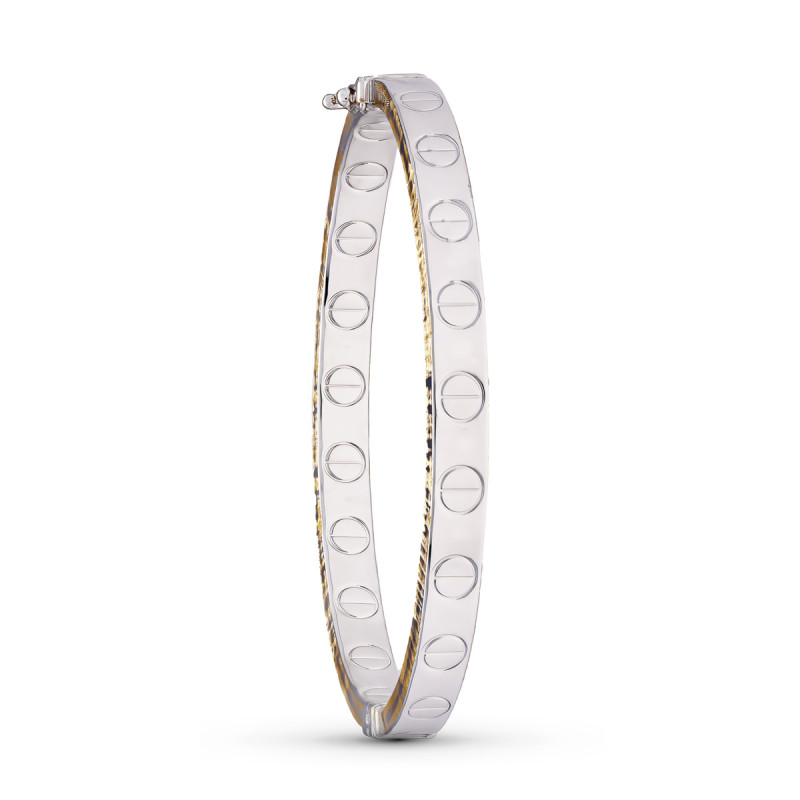 18K PULSERA ORO BICOLOR RIGIDA 62X6 MM