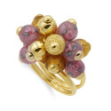 18K SORTIJA ORO AMARILLO DOBLE CON BOLITAS DE MURANO. ANCHO MOTIVO 22X15 MM 18K SORTIJA ORO AMARILLO DOBLE CON BOLITAS DE MURANO. ANCHO MOTIVO 22X15 MM