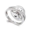 18K SORTIJA ORO BLANCO CON CIRCONITAS. ANCHO: 15,5 MM 18K SORTIJA ORO BLANCO CON CIRCONITAS. ANCHO: 15,5 MM