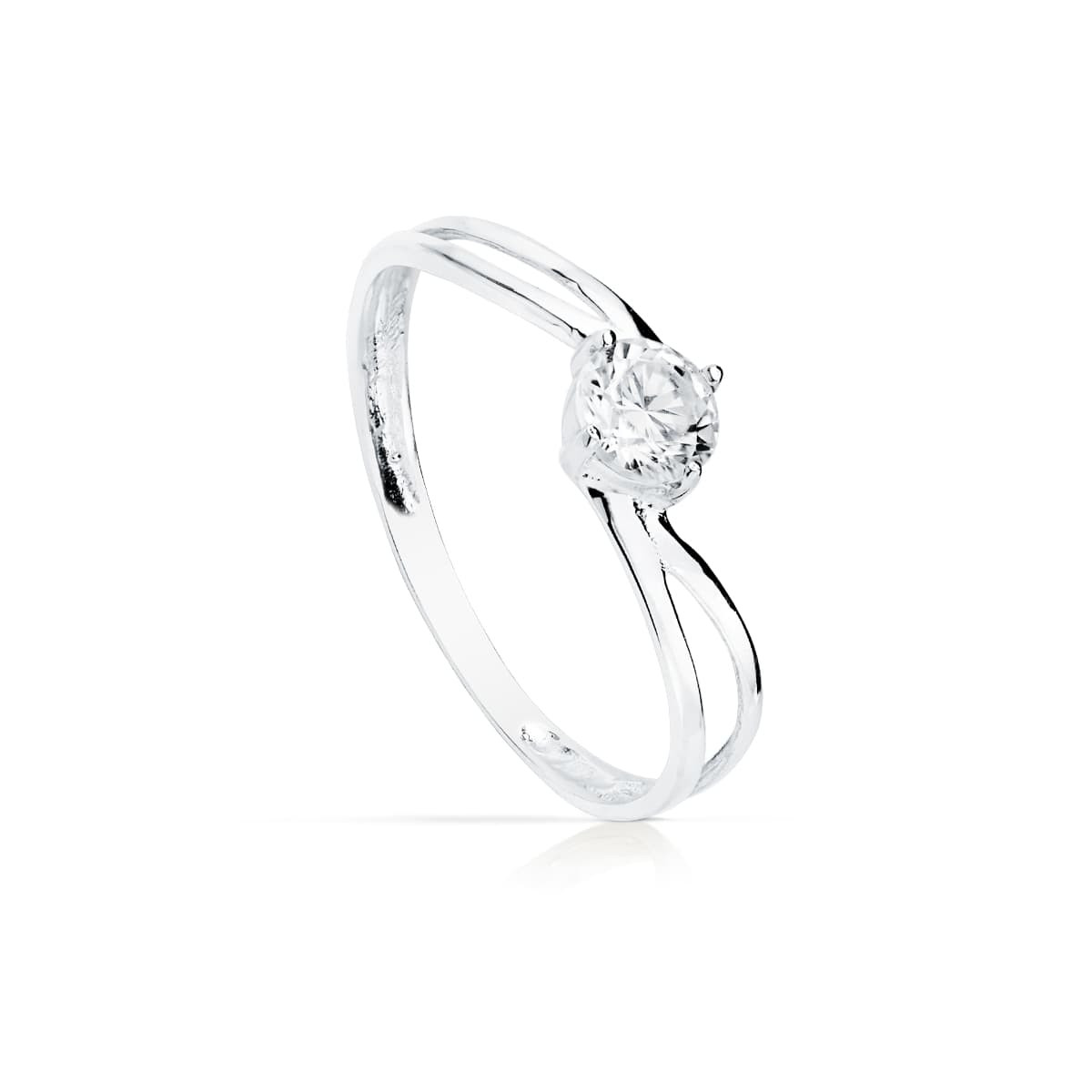 18K SOLITARIO ORO BLANCO CIRCONITA 4.5 MM