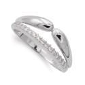 18K SORTIJA ORO BLANCO CON CIRCONITAS. ANCHO: 7,5 MM