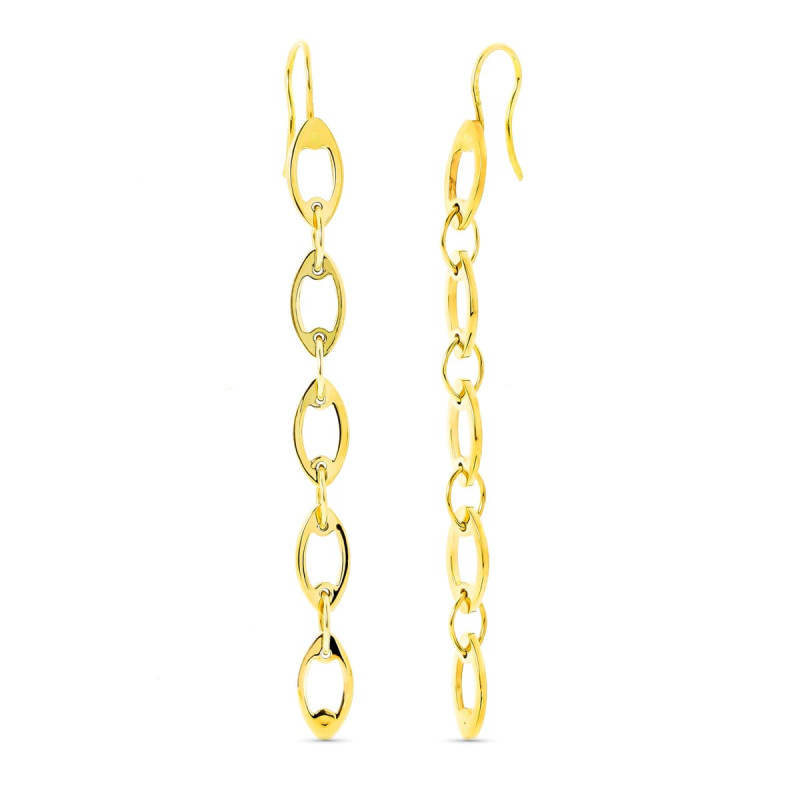 18K PENDIENTES ORO CADENITAS ORO AMARILLO CIERRE GANCHO