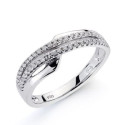 18K SORTIJA ORO BLANCO 50 DIAMANTES NATURALES  TALLA BRILLANTE 0.200 QTS. ANCHO: 6,5MM
