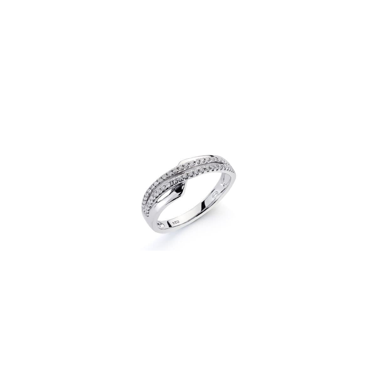 18K SORTIJA ORO BLANCO 50 DIAMANTES NATURALES  TALLA BRILLANTE 0.200 QTS. ANCHO: 6,5MM