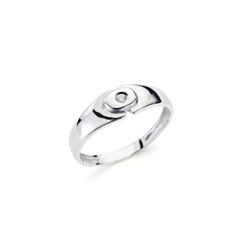 18K SOLITARIO ORO BLANCO DIAMANTE  NATURAL TALLA BRILLANTE. 0.040 QTS. ANCHO: 6MM