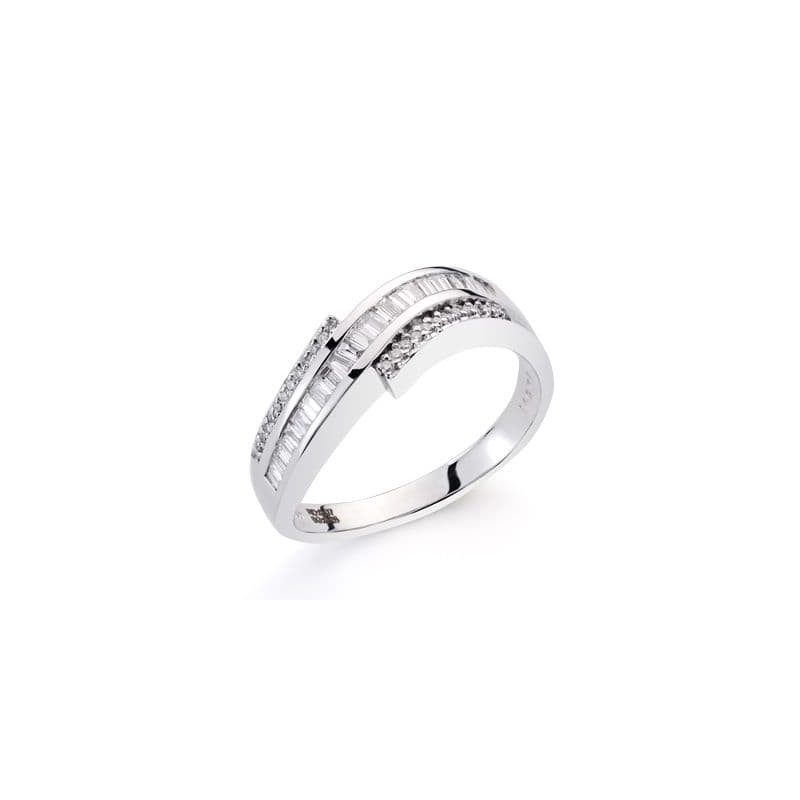 18K SORTIJA ORO BLANCO DIAMANTES NATURALES TALLA BRILLANTE 0.70/ 0.31  QTS. ANCHO: 5,5MM