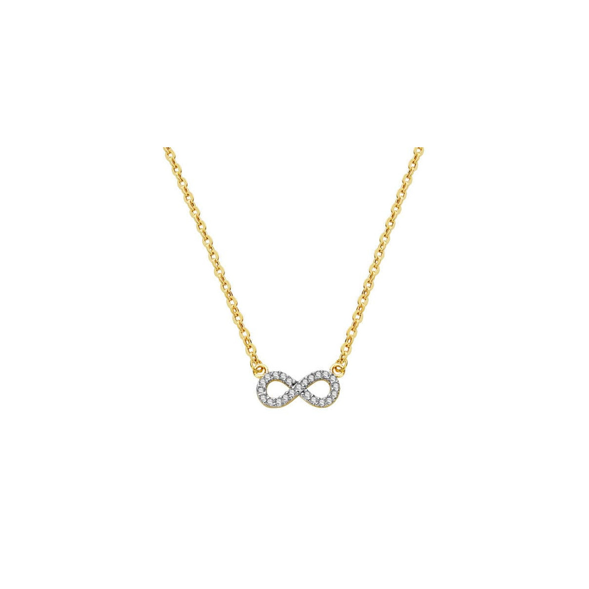 18K COLGANTE ORO BICOLOR INFINITO 12X5 MMCADENA 45CM C. AMOR