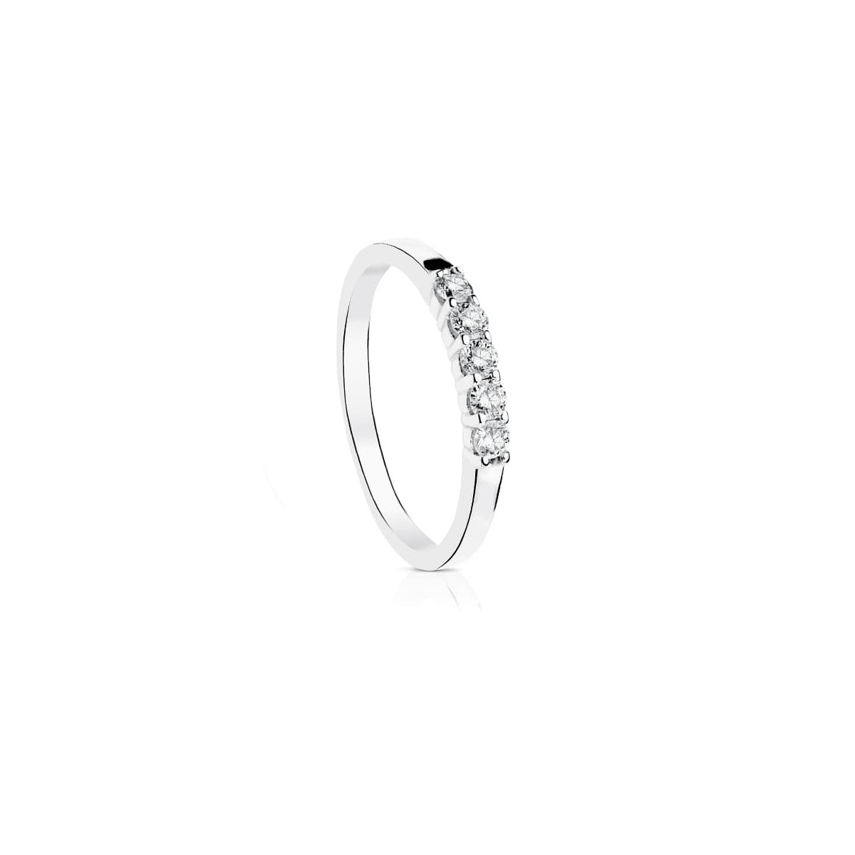 18K ALIANZA O ANILLO DE  DIAMANTES DE LABORATORIO TALLA BRILLANTE ORO BLANCO 0,300 QTS. PUREZA VS2 COLOR G